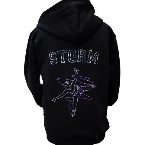 Personalised Adults Rhinestone Ice Figure Skating Hoodie Full Zip